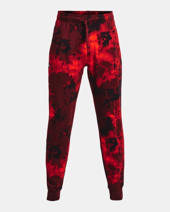 Men's UA Rival Fleece Hyper Dye Joggers, Red, pdpMainDesktop image number 4